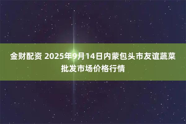 金财配资 2025年9月14日内蒙包头市友谊蔬菜批发市场价格行情