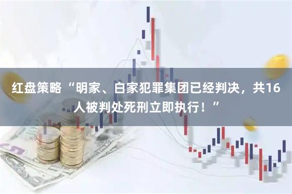 红盘策略 “明家、白家犯罪集团已经判决，共16人被判处死刑立即执行！”